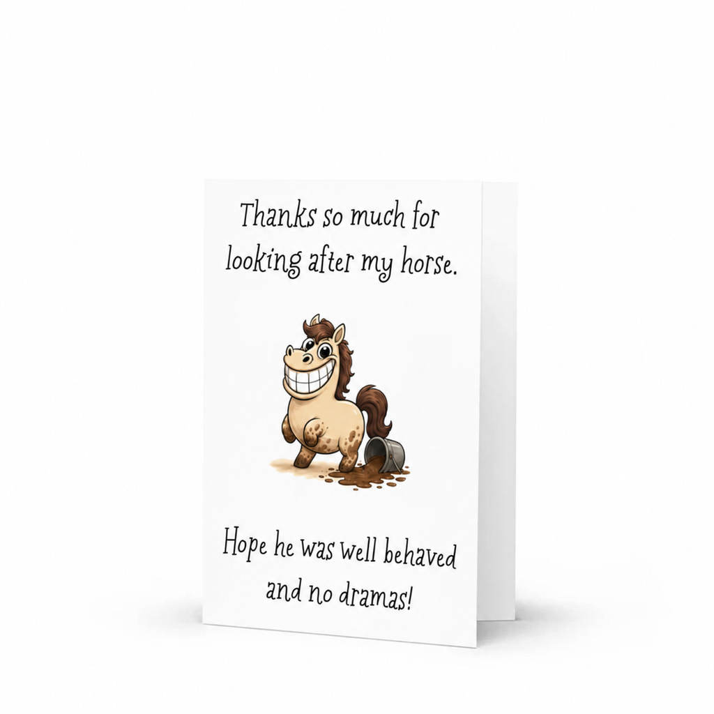 Thanks for Looking After My Horse — Equestrian Thank You Card