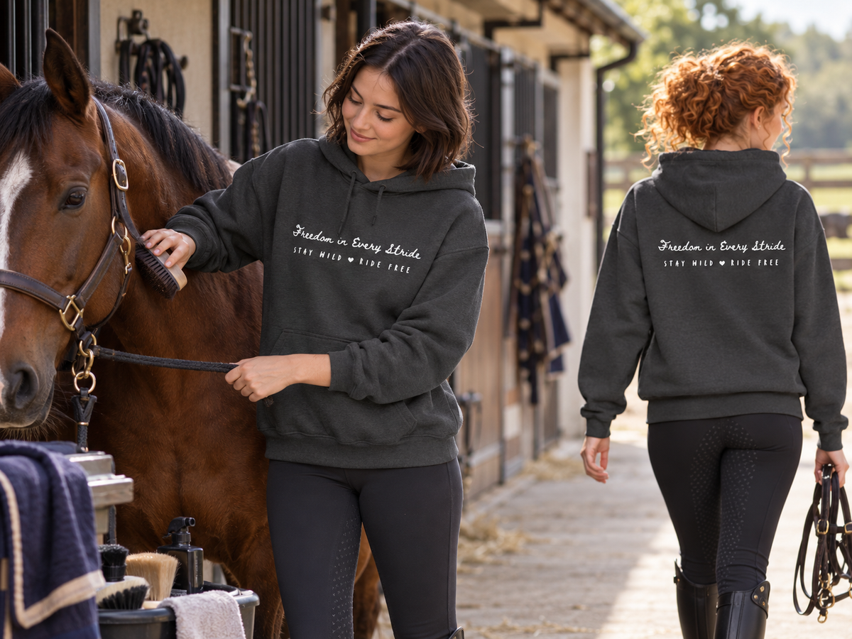 Freedom in Every Stride- Dark Hoodie