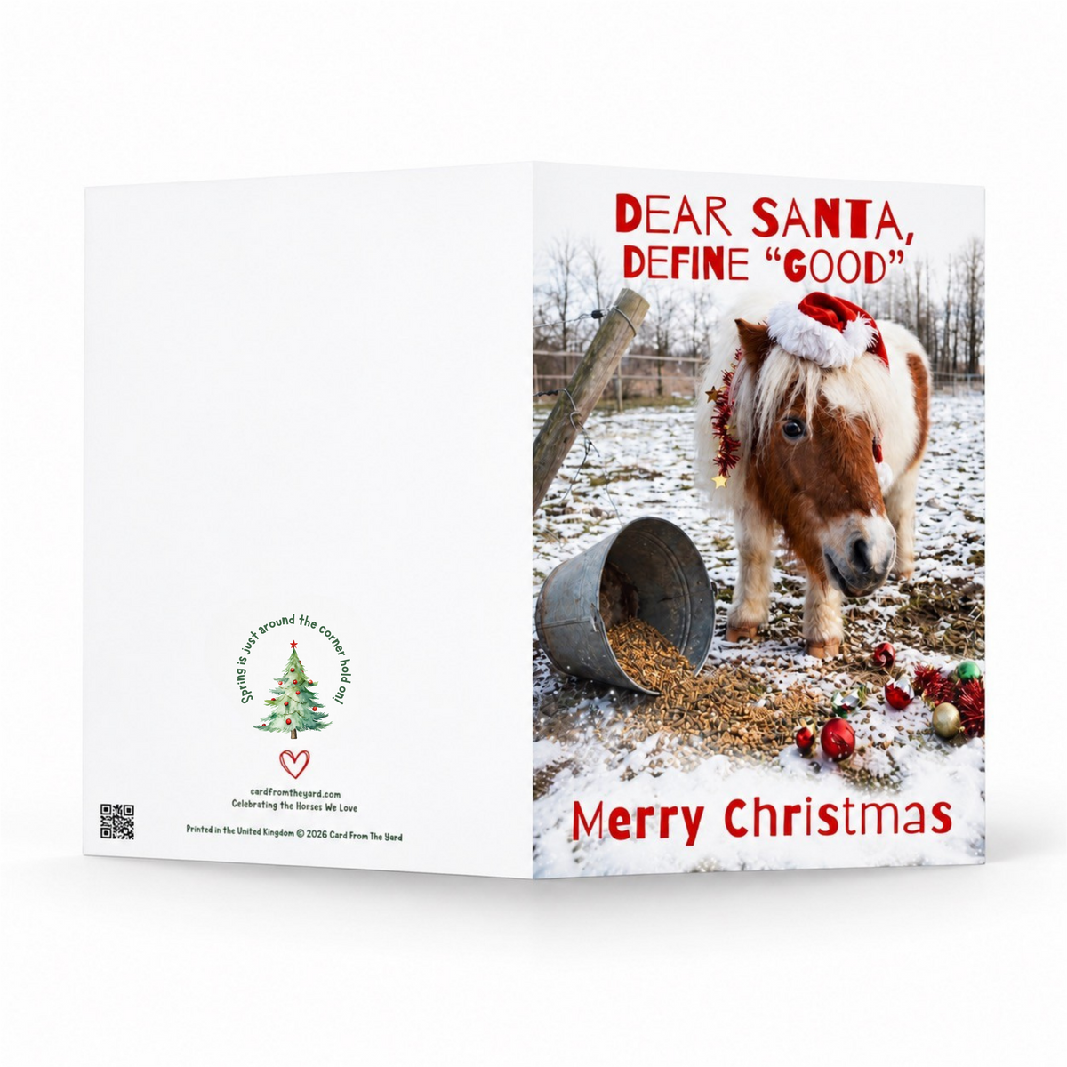Dear Santa, Define “Good” — Funny Pony Christmas Card