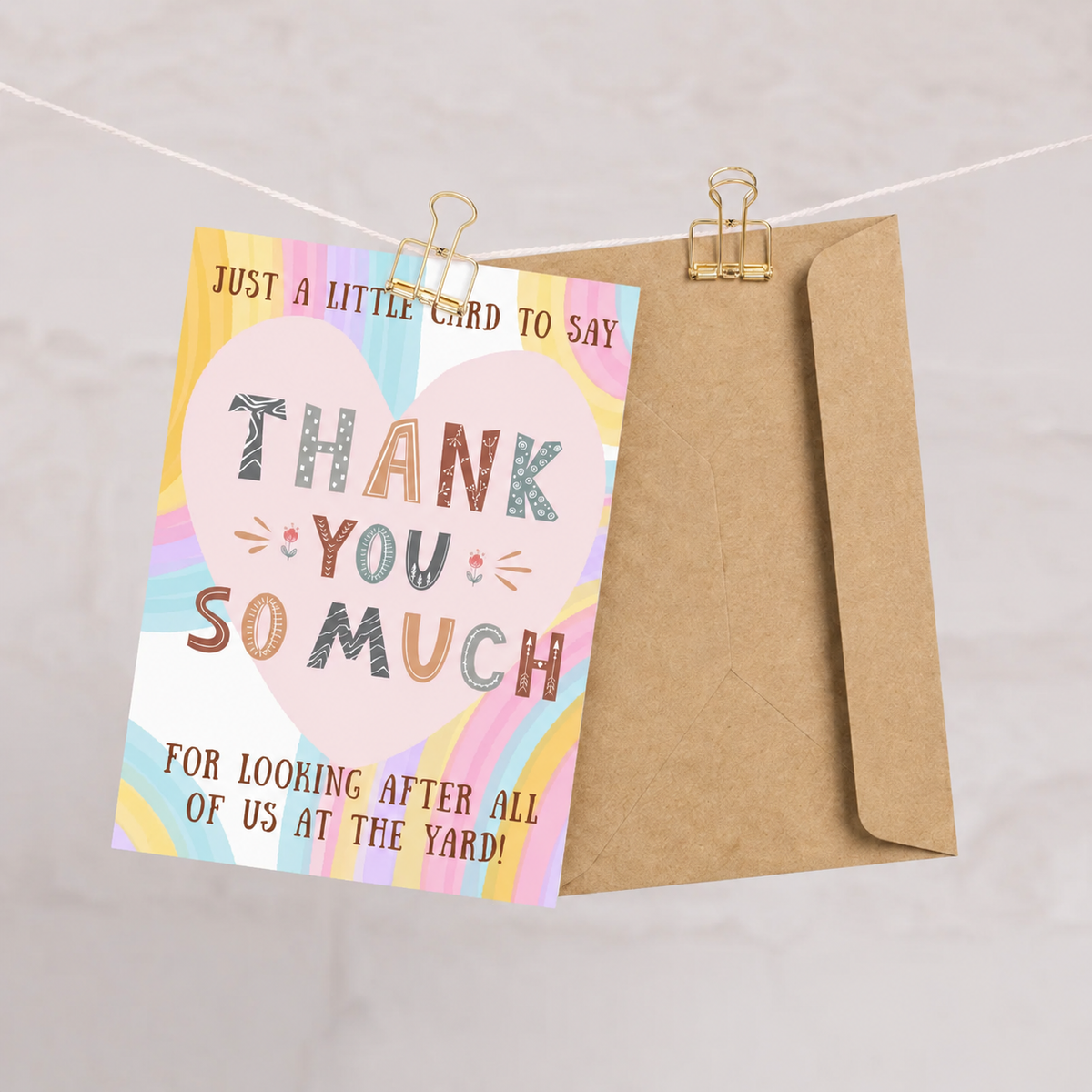 Thank You for Looking After the Yard — Equestrian Greeting Card