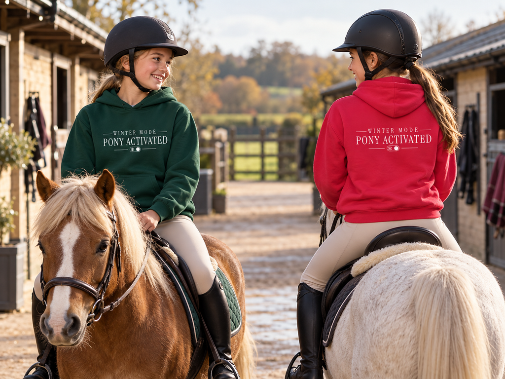Winter Mode: Pony Activated — Youth Heavy Blend Hoodie