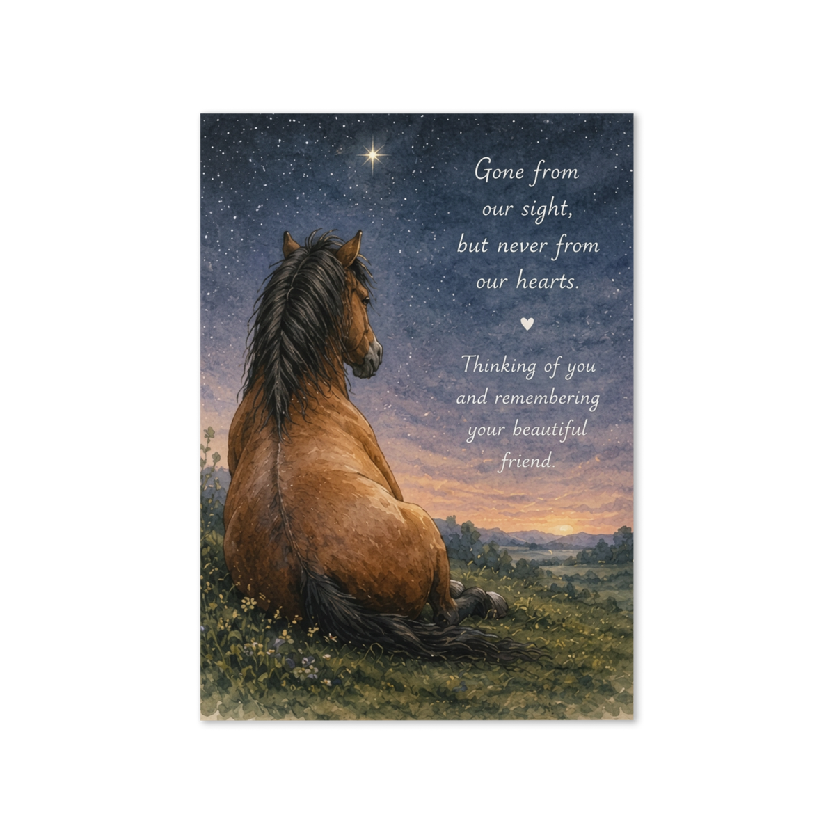 Gone But Never Forgotten — Equestrian Sympathy Card