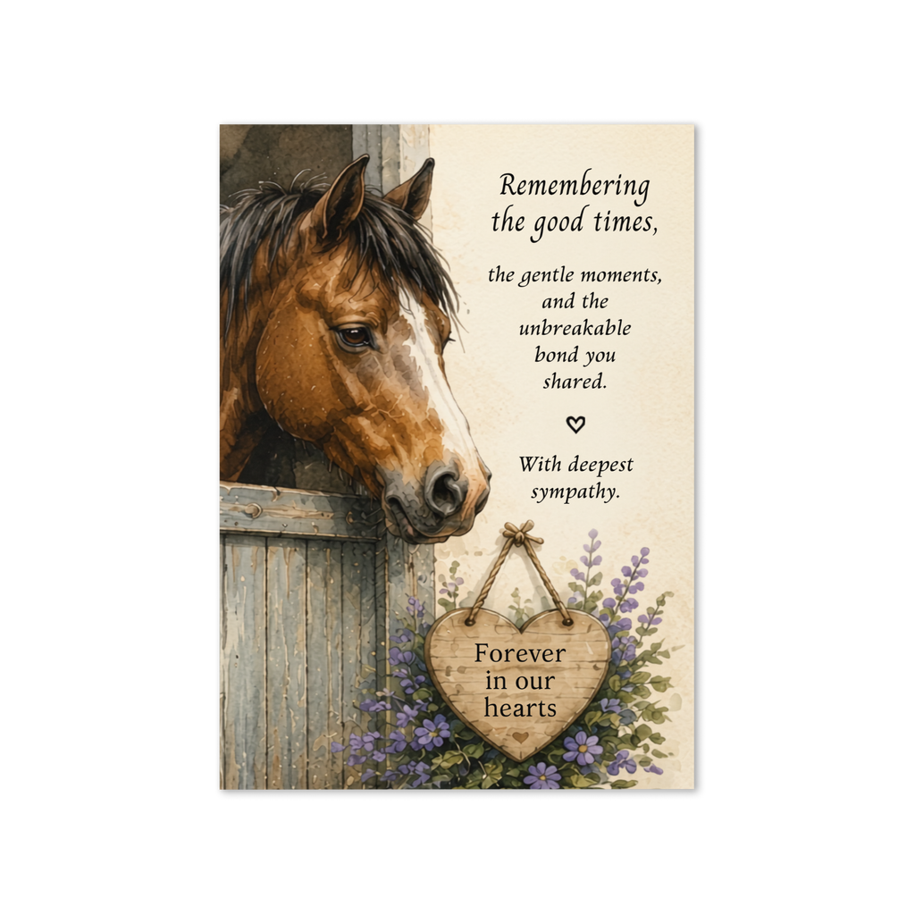 Always in Our Hearts — Equestrian Sympathy Card