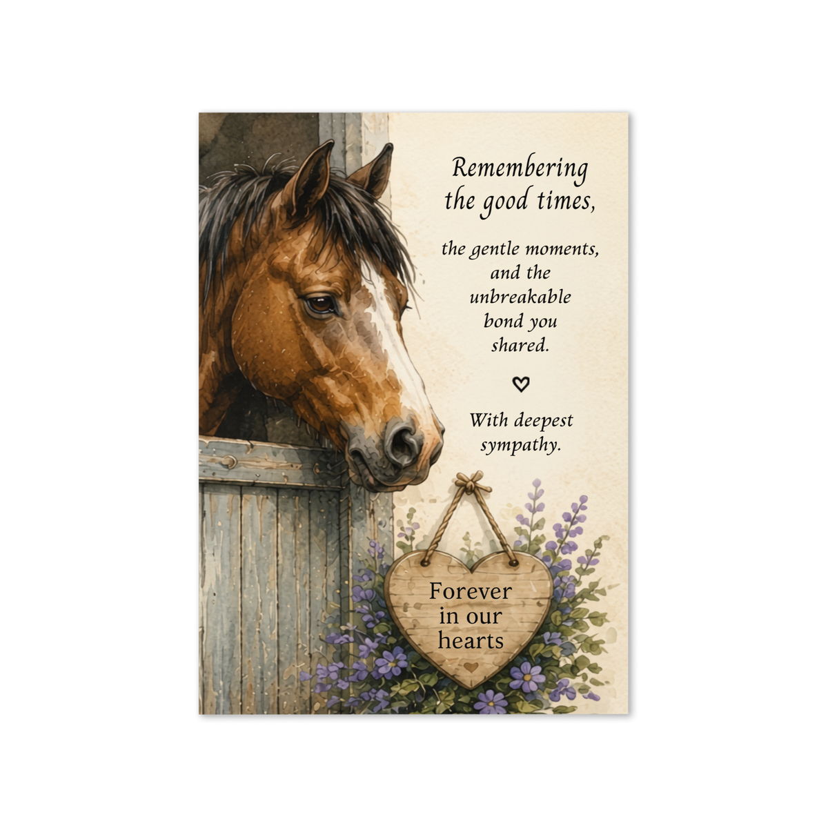 Always in Our Hearts — Equestrian Sympathy Card